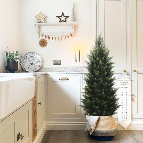 4FT Artificial Cedar Topiary Tree, Set of 2