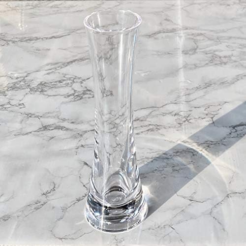 KLIFA- Small Acrylic Round Bud Vase, Shatterproof, High Transparency, Plastic Single Stem Vase, Clear, Hight 7.52 inch, 1 pc