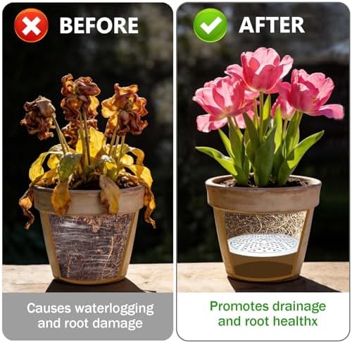 3PCS Round Planter Inserts for Large Tall Pots, 15.7" Stainless Steel Flower Pot Lift Insert Portable Planter Accessories Circular Plant Riser for Inside Pots with Drainage Hole, Use Less Potting Soil