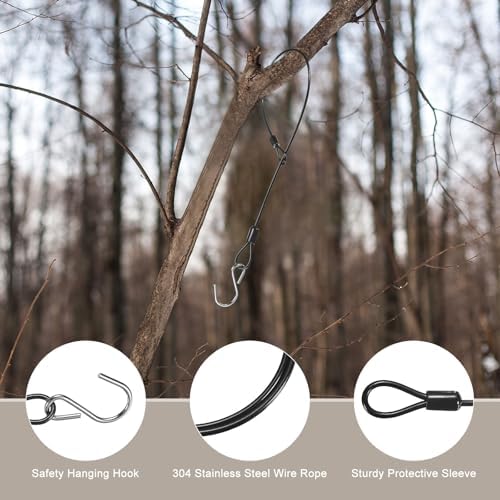 M METERXITY 2-Pack Bird Feeder Hanger with Hook 45cm/18in, Black