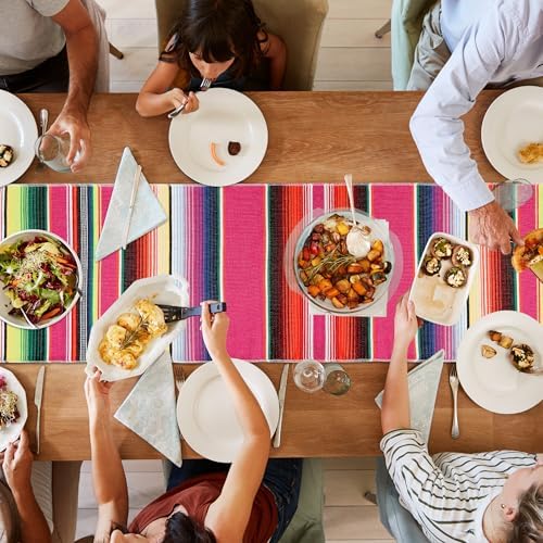 6PCS Mexican Table Runner 14x86in Boho Fiesta Party Decorations for Table