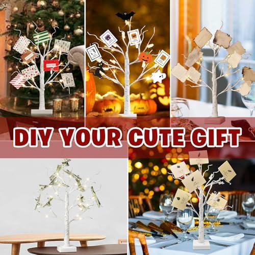 EAMBRITE Christmas Tree with Gift Cards, Money Tree Gift Holder 2 FT 24 LED