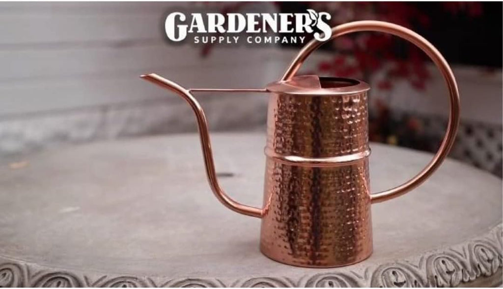 Gardener’s Supply Company Copper Plated Indoor Watering Can | 3 Quart Water Capacity, Curved Spout for Houseplants