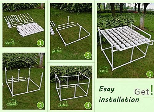 INTBUYING Hydroponics Growing System 72 Holes 8 Pipes 1 Layer Plant Site Grow Kit with 110V Water Pump, Nest Basket