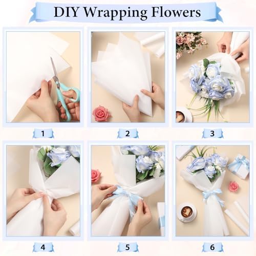 woric 25 Sheets Flower Bouquet Wrapping Paper