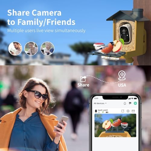 Bird Feeder with Camera - AI Identify Bird Species, Auto Record Bird Video