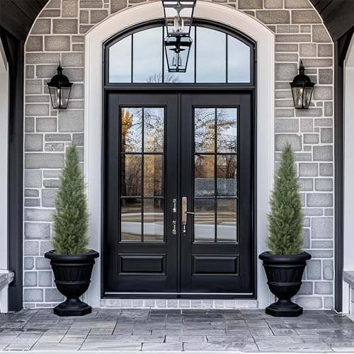 Bellacat 4ft UV Resistant Artificial Topiary Trees Outdoor, 48in Faux Cedar Tree with Full & Realistic Leaves, Fake Cypress Tree for Front Door Proch Patio Deck Balcony Yard Decor 2Pack