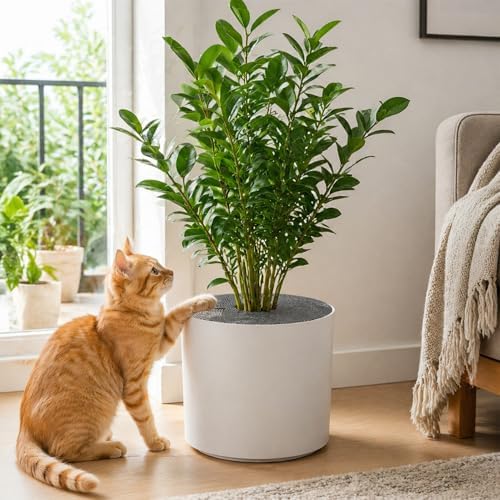 6Pcs Plant Pot Grids, 11.8 Inch Plant Pot Cover Protector from Cats and Animals with 30 U-Shaped Nails, Indoor Round Planter Pots Soil Guard for Outdoor Garden Plants Protection