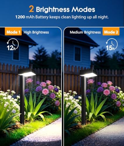 ELECLINK Solar Pathway Lights Outdoor, 12 Pack Garden Lights Solar Powered Path Light with Focused Beam Lens, 2 Light Modes Waterproof Outdoor Solar Light for Yard Driveway Walkway Landscape