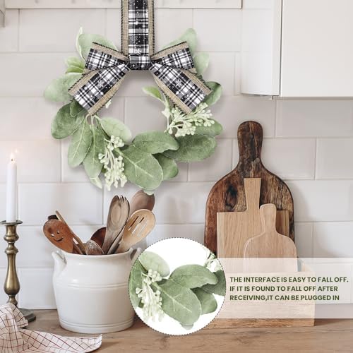 Syhood 4 Pcs 9" Mini Christmas Wreaths for Kitchen Cabinets Vivid Style