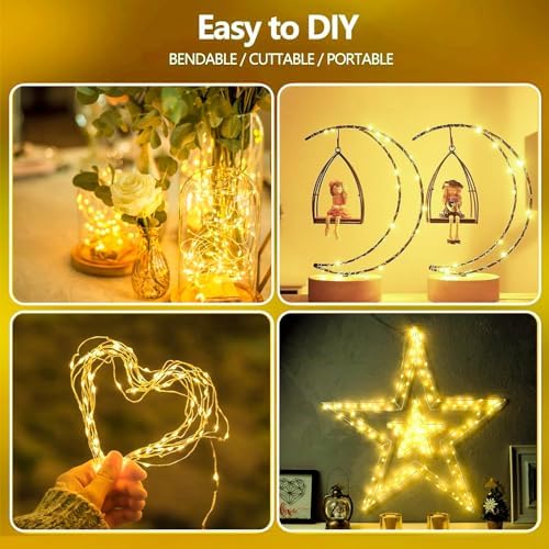 4 Pack Fairy Lights Battery Operated with Remote 16FT 50 LED String Lights