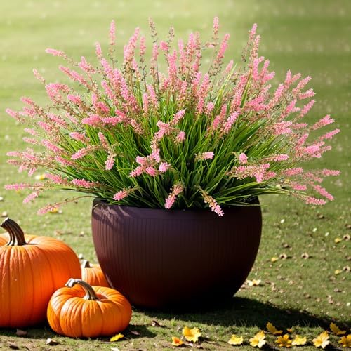 Ammyoo Artificial Plants Fake Monkey Grass for Outdoor Porch Decorations