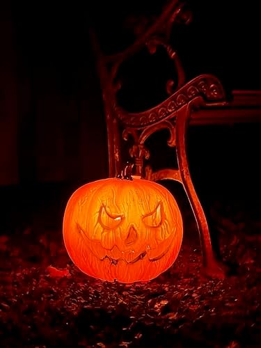Eerie Light Up Pumpkin, 10"