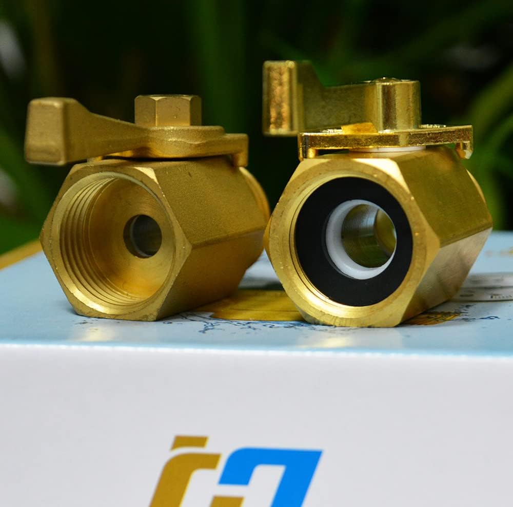 Super Heavy Duty 3/4" Brass Shut Off Valve Garden Hose Shut Off Valve Garden Hose Connector 2 PCS