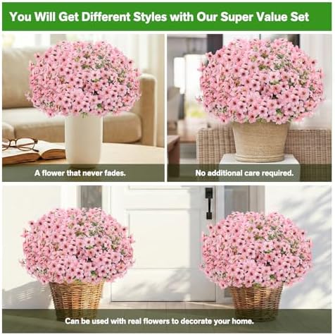 13 Bundles Artificial Flowers for Outdoors Summer Decoration