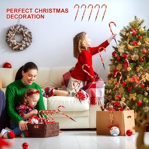10 Pack Candy Cane Pathway Lights, Light Up Outdoor Christmas Decoration