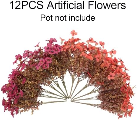 Artificial Fake Fall Flowers Mums Plants for Outdoors Outside Decoration