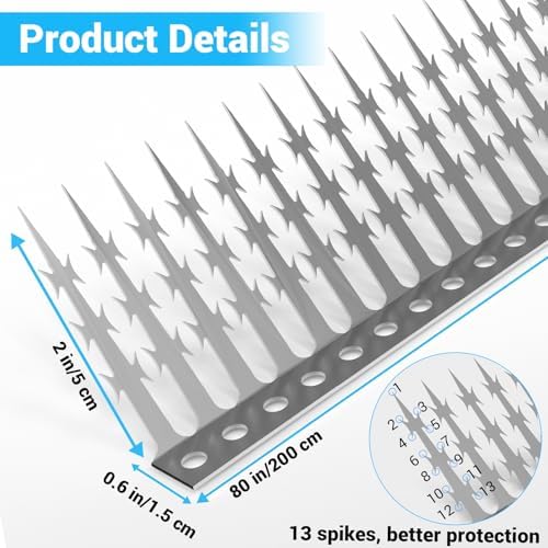 80 inch Bird Spikes/Squirrel Baffle for Bird Feeder Pole, Deters Raccoons