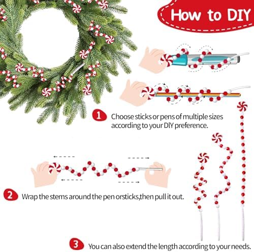 36 Pcs Christmas Tree Picks Candy Cane Christmas Crafts Decorations