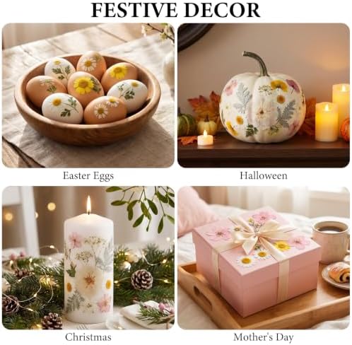 NESCCI 83 Pcs Dried Flowers for Crafts,Real Natural Dried Pressed Flowers