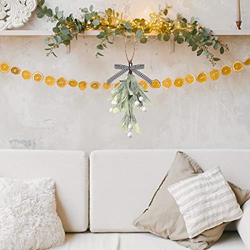 Dilunave 2 Pieces 2 Pcs Christmas Mistletoe Decoration, White