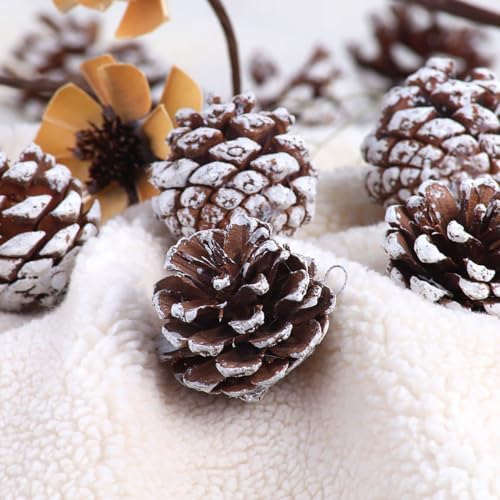 9 Pcs Christmas Tree Decorations Natural Pine Cones Ornament (1.2"-1.6")