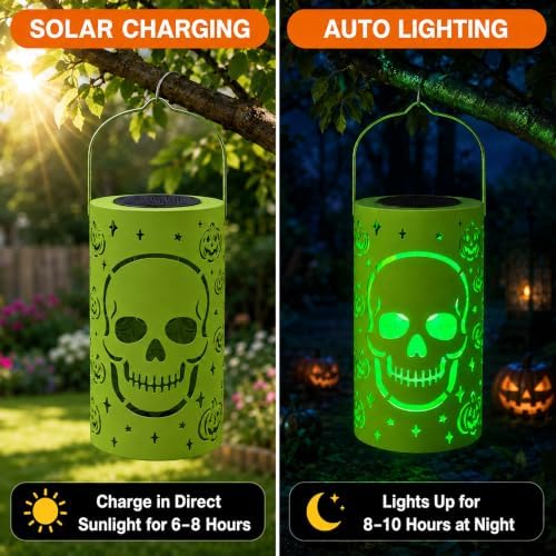 Halloween Decorations Skeleton Skull Lantern Solar Halloween Lights Outdoor