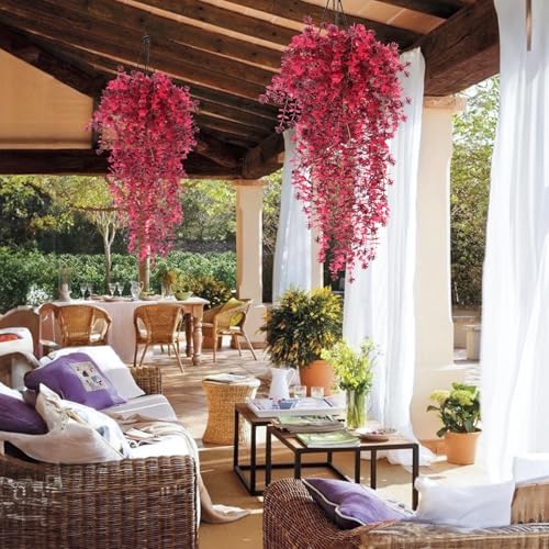 RECUTMS Artificial Hanging Plants Artificial Fall Flowers Faux Autumn Plant