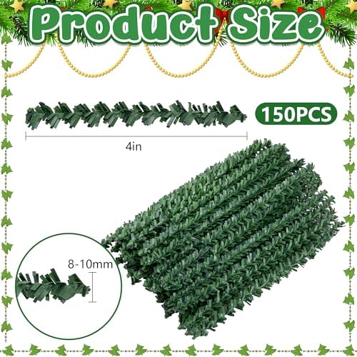 150 Pcs Christmas Artificial Pine Wire Hangers, Flexible Xmas Garland Ties