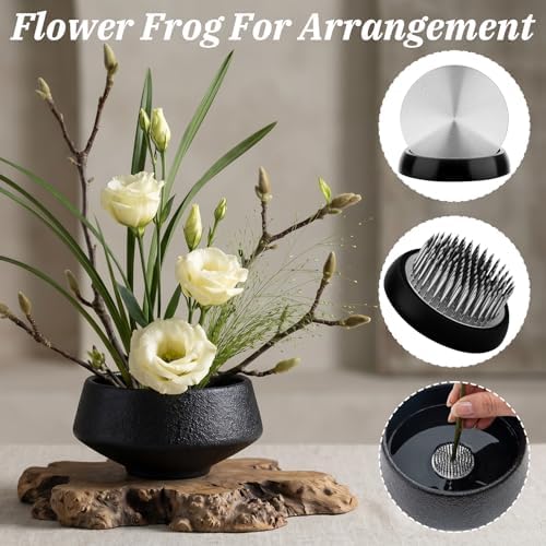 Japanese Small Ikebana Vase Kit Kenzan Flower Frog Floral Arrangement