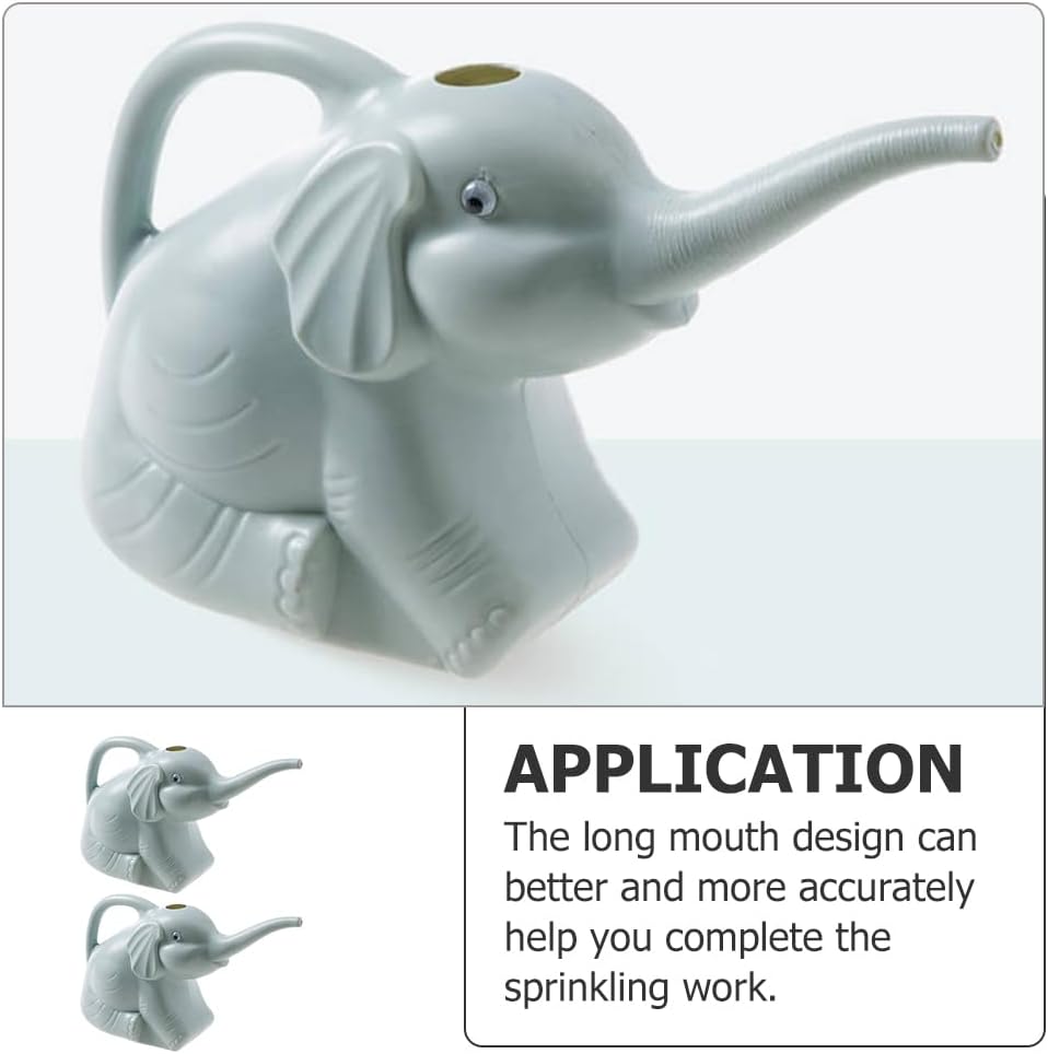 Veemoon 2pcs Small Elephant Watering can, 2L Animal Watering can Plastic Gardening Kettle Cute Garden Plants Kettle for
