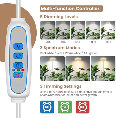 Kullsinss 6.3in Grow Lights for Indoor Plants, Full Spectrum Plant Light