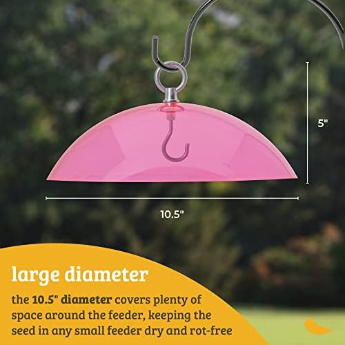 Birds Choice Red Bird Feeder Dome | 10.5" Rain Guard Cover for Hanging Bird Feeders | Outdoor Weather Guard to Help Keep Seed Dry
