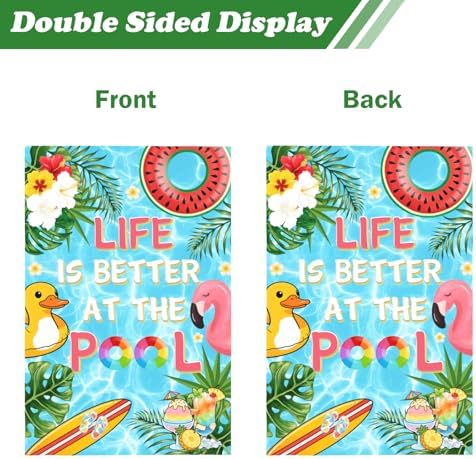 Life is Better at the Pool Garden Flags 12 x 18 Inch Double Sided