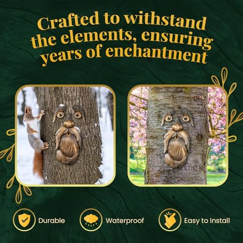 Tree Poetry Tree Face Decor Outdoor – Bird Feeder, Weatherproof Resin