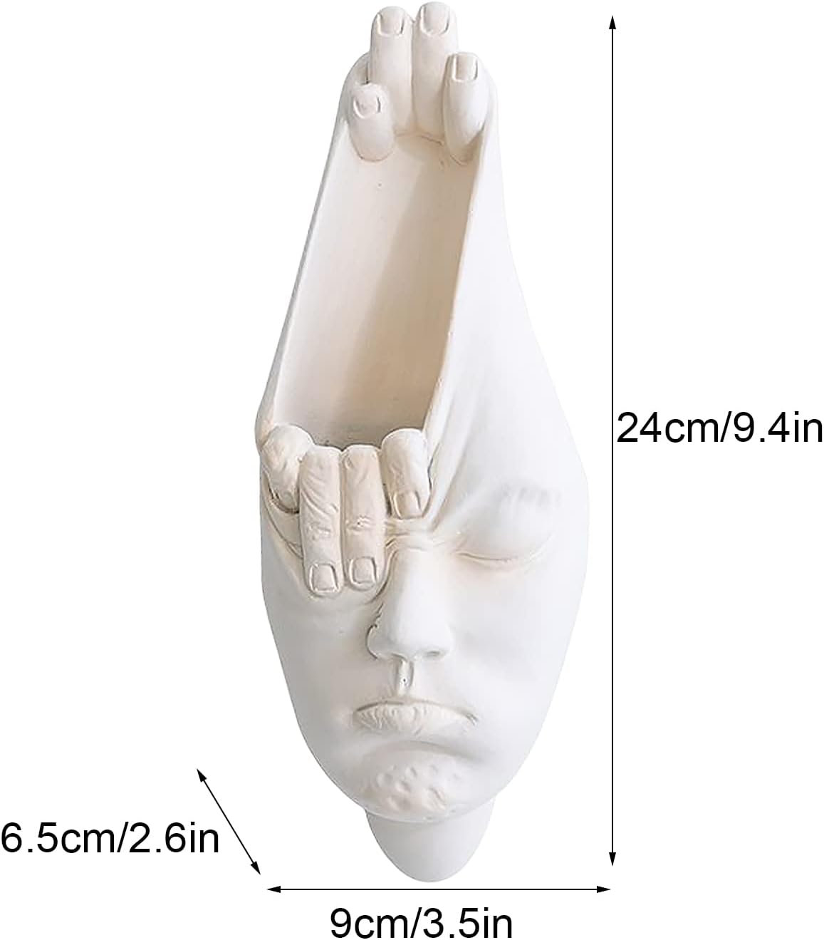 Hanging Face Vase, Wall Mounted Resin Face Flower Pot, Easy to Install Face Vase for Wall Decor, Creative Modern
