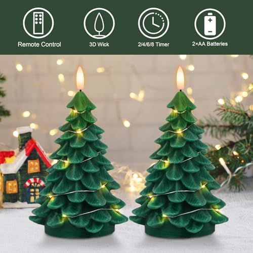 Eldnacele Christmas Tree Flameless Candles String Light with Remote Timer