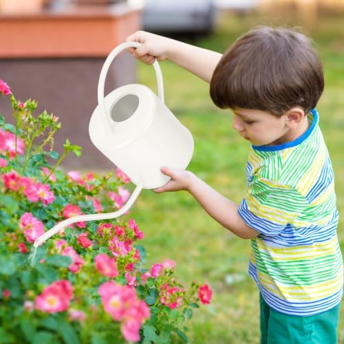 Plant Watering Can, 50 oz / 1500 ml Stainless Steel Metal - Modern Decorative with Long Spout for Indoor Potted Plants, Bonsai, Garden Flowers, Cream White