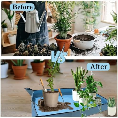 39"x 39" Large Repotting Mat, Thickened Foldable Gardening Mat, Blue