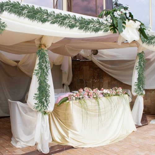 RECUTMS 2Pcs Artificial Silk Olive Leaves Vines Garland 6.2Ft Green Rattan