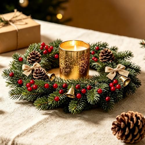 JULBEAR 300 Pcs Wine Red Christmas Artificial Holly Berries for Crafts