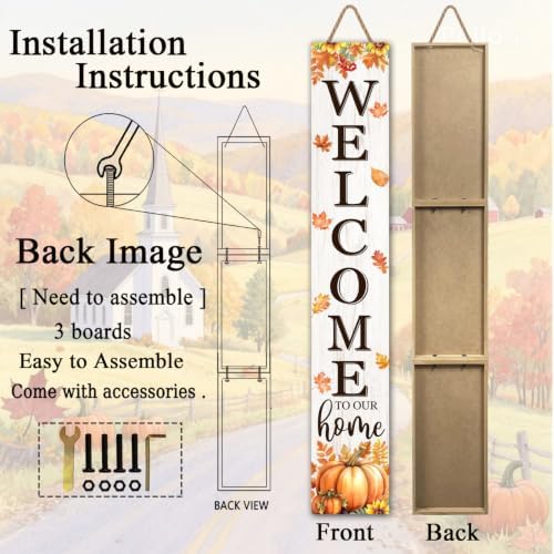 Fall Welcome To Our Home Porch Sign 47"