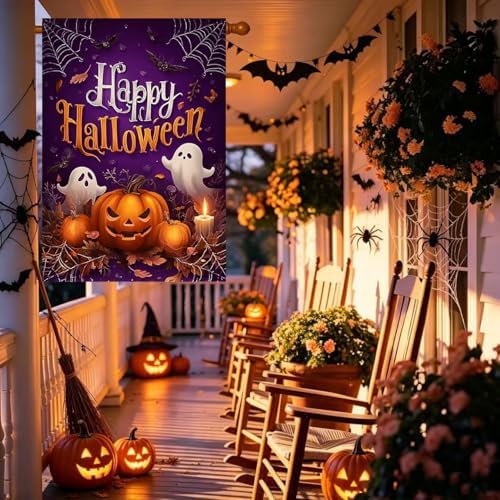 Large Halloween Garden Flags House Flags for Outside 28 x 40 Double Sided