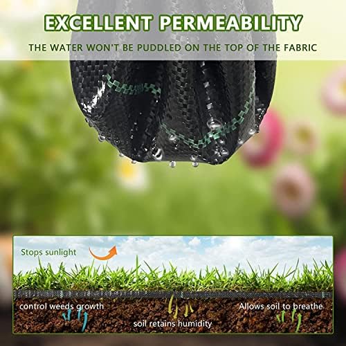 32inchx100ft Weed Barrier Landscape Fabric Heavy Duty, Weed Block Gardening Ground Cover Mat, Weed Control Garden Cloth, Woven Geotextile Fabric for Underlayment, Commercial Driveway Fabric