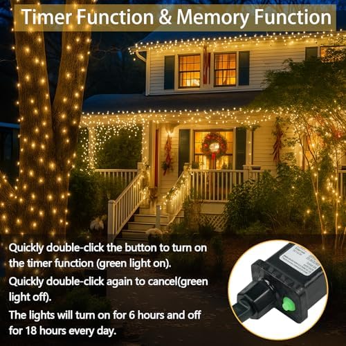 100 LED Connectable String Lights, 33FT Christmas Lights Outdoor Indoor