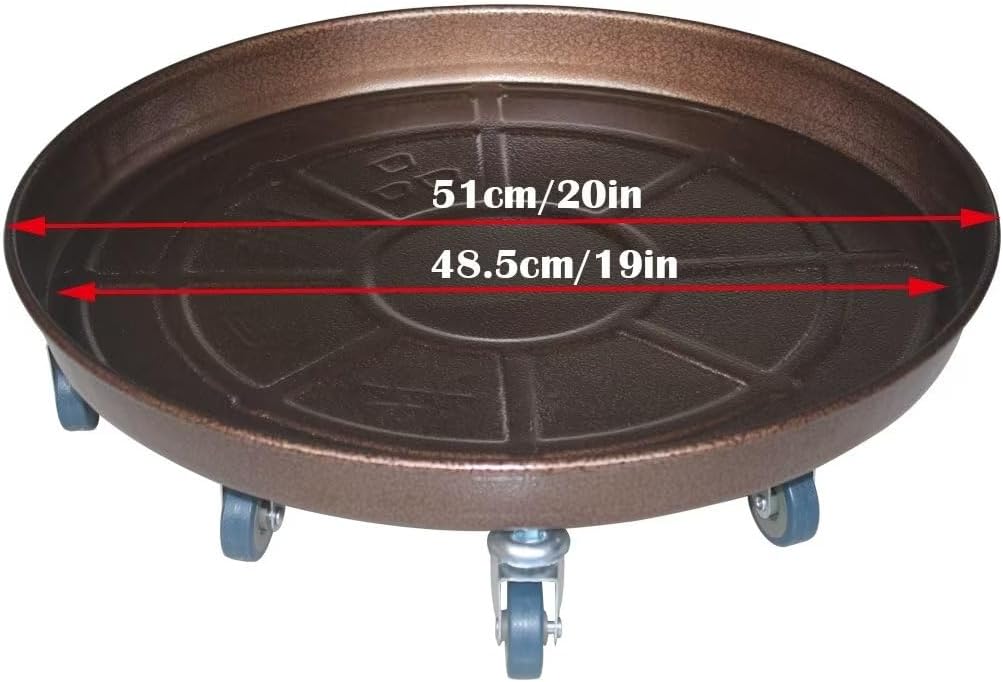 2 Pack 20" Heavy Duty Plant Dolly with Wheels, 380lbs Metal Rolling Plant Stand with Casters, Round Wheeled Planter