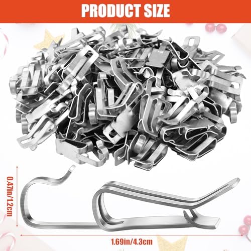 Zonon 100 Pcs Christmas Light Clips Metal Gutter Hooks for Outdoor Xmas Hangers for Shingles Roof Seasonal Lighting Gutter Clips Hanging Festival Xmas Outside Decoration