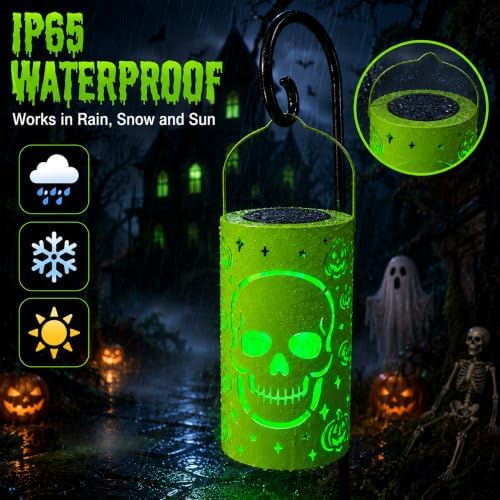 Halloween Decorations Skeleton Skull Lantern Solar Halloween Lights Outdoor