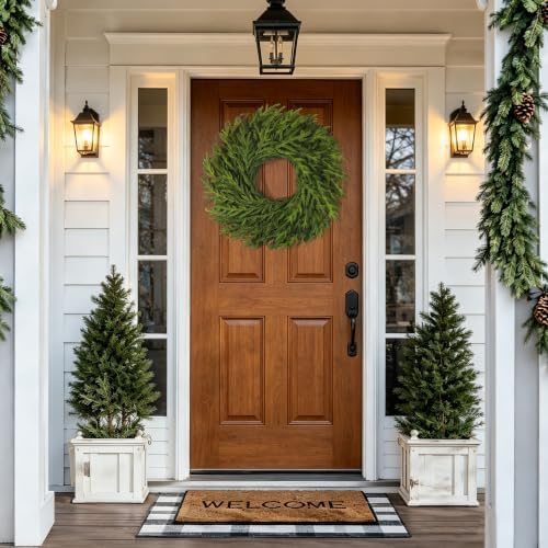 26" Large Norfolk Pine Wreath, Artificial Christmas Wreath for Front Door