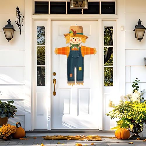 NOVWANG Fall Scarecrow Garden Flag, 26.8 x 19.7 Inch Double Sided Outdoor Yard Banner Seasonal Fall Decor for Garden Porch Lawn Patio